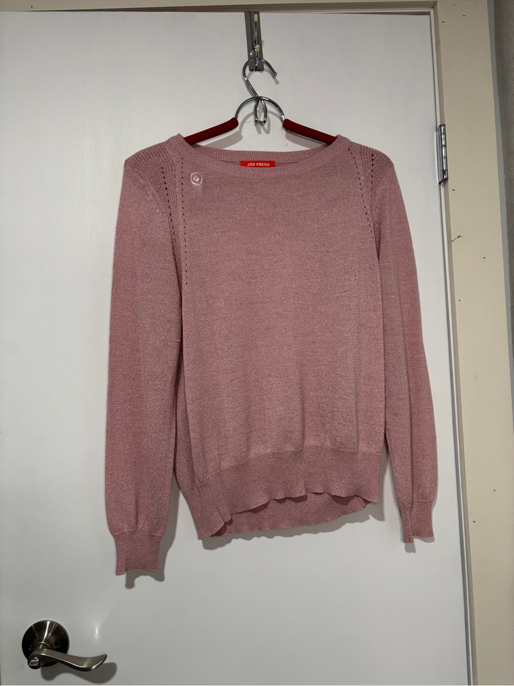 Joe Fresh Dusty Rose Long Sleeve Knit Sweater